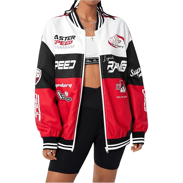 Amazon.com: SOLY HUX Girl's Zip Up Bomber Jacket Y2k Long Sleeve