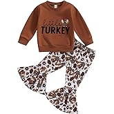 FIOMVA Toddler Baby Girl Christmas Outfits Santa Sweatshirt Top+Flare Bell Bottom Pants Set Fall Winter Clothes