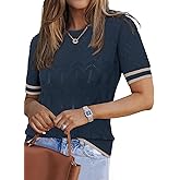 Arach&Cloz Women's Cotton Blend Breathable Crochet Summer Tops 2025