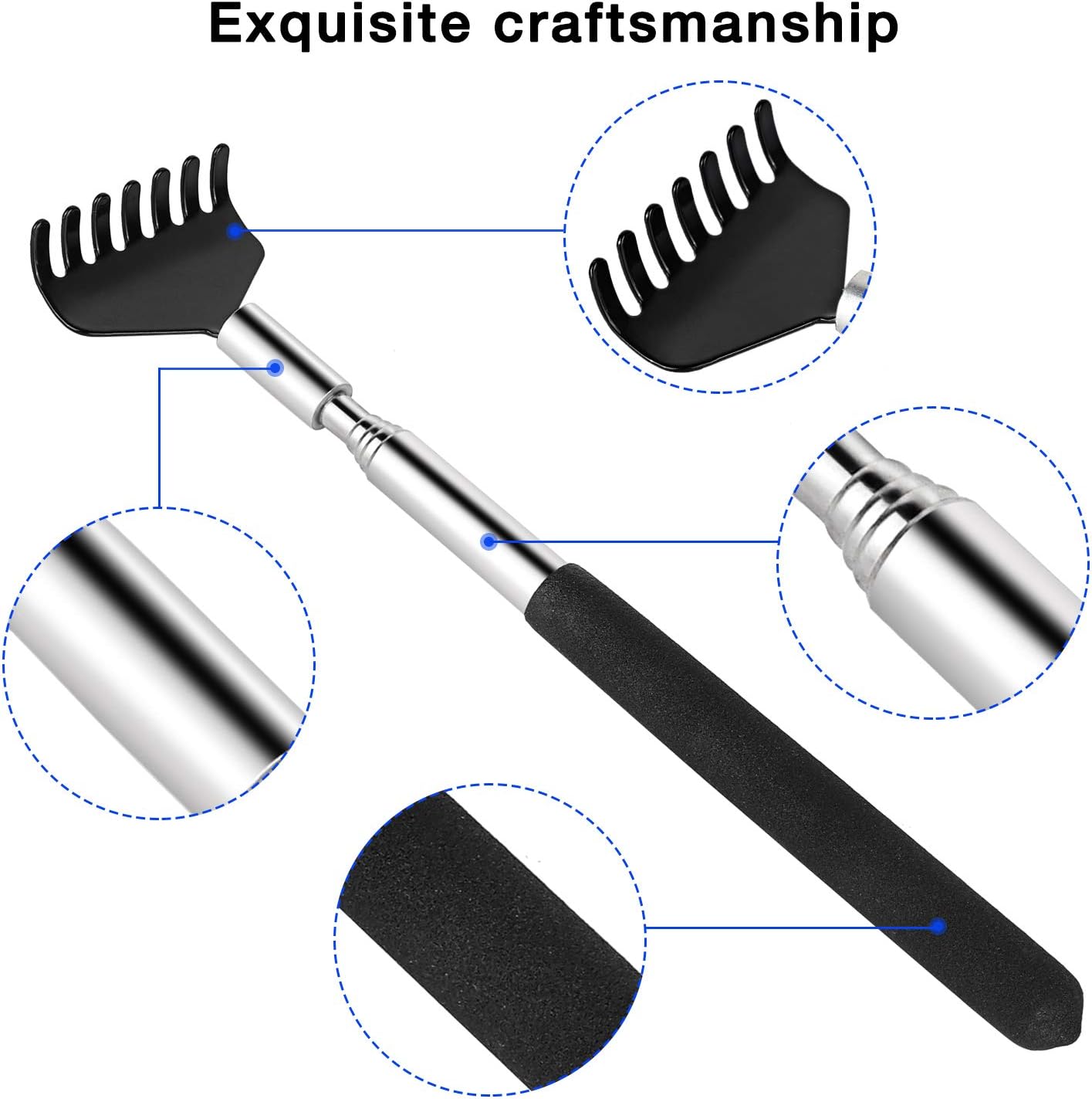 2 Pack Portable Extendable Back Scratcher, Mazicla Stainless Steel Telescoping Back Scratcher with Beautiful Gift Packaging: Health & Personal Care