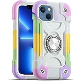 MARKILL Compatible with iPhone 14 Case/iPhone 13 Case 6.1 Inch with Built-in 360°Rotating Ring Stand, Military Grade Drop Protection Full Body Rugged Heavy Duty Durable Cover.