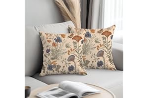 Vintage Flower Throw Pillow Covers 18x18 Inch, Botanical Square Cushion Throw Pillows Covers, Butterfly Decorative Pillows fo
