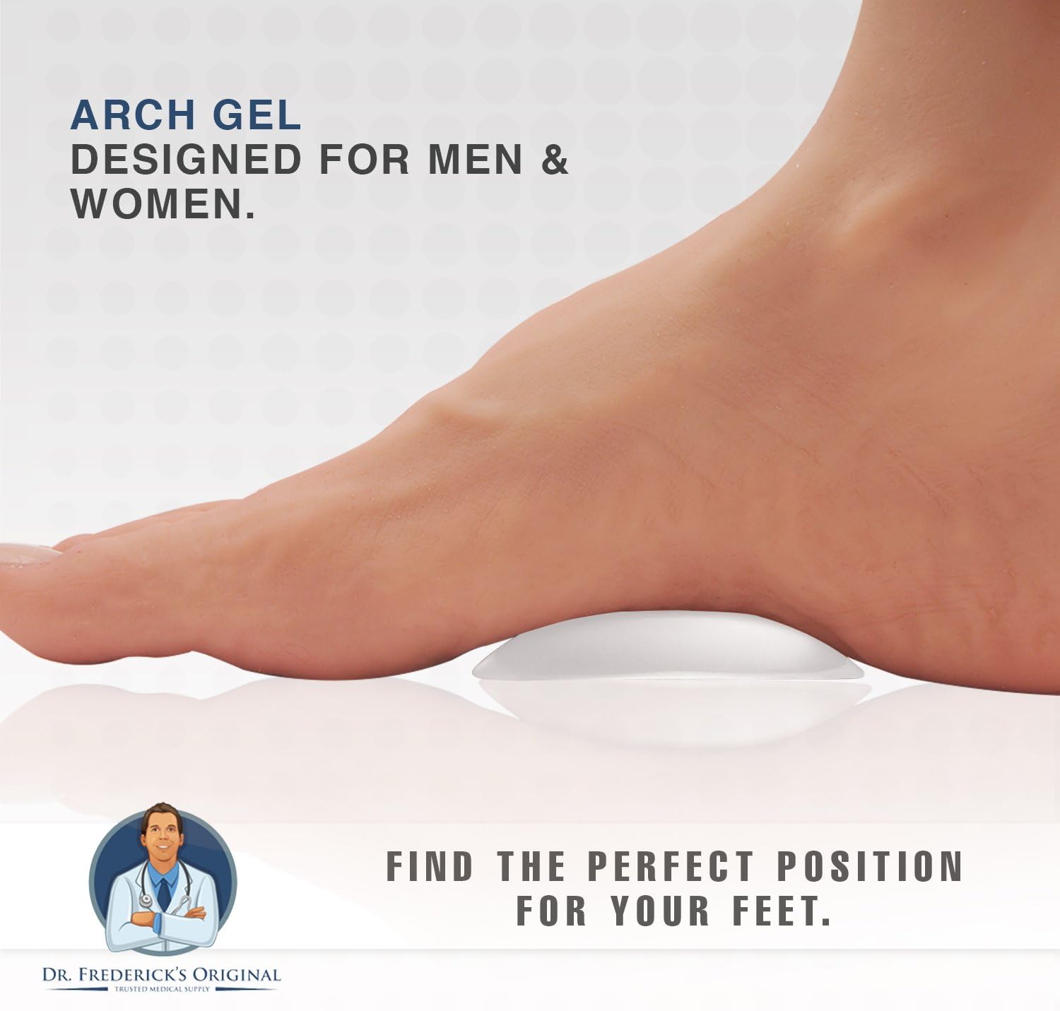 Dr. Frederick's Original Peel & Stick Foot Arch Support Gel Pads - 6 Pieces - High Arch Cushions - Relieves Pain from PES Cavus: Health & Personal Care
