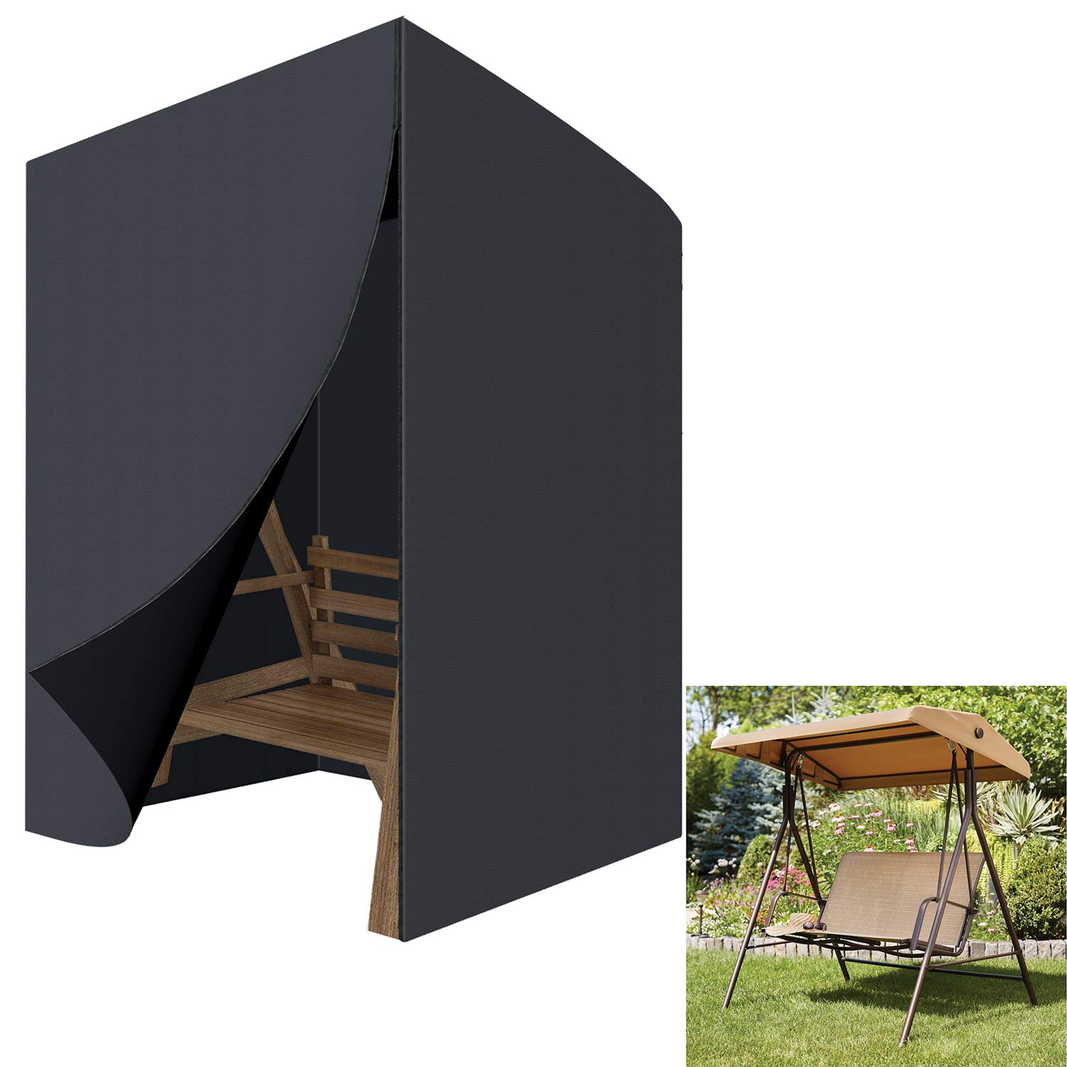 GreenEur Gartenmöbel Abdeckung 126x126x74cm Schutzhülle für Gartenmöbel