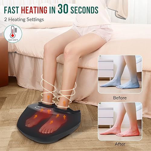 Snailax Shiatsu Foot Massager with Heat, Kneading, Compression