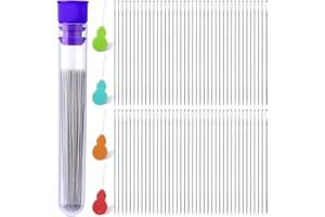 UOOU 150PCS Straight Beading Needles,Size 10-0.45mm(0.18 in) Seed Beads Needles with Needle Bottle,Needle Threaders, Embroidery Beading Needles for Jewelry Making