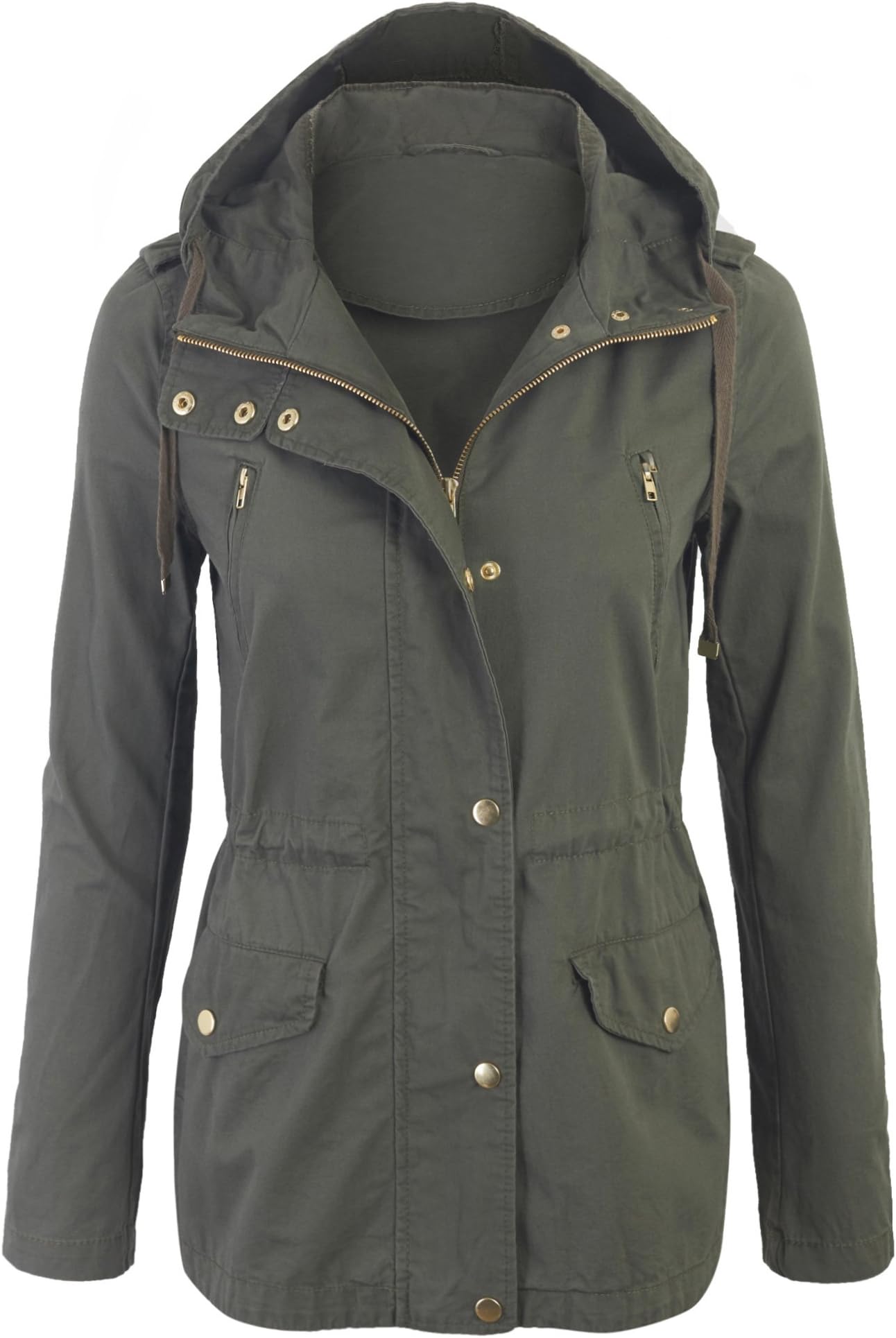 KOGMO Womens Military Anorak Safari Jacket Pockets