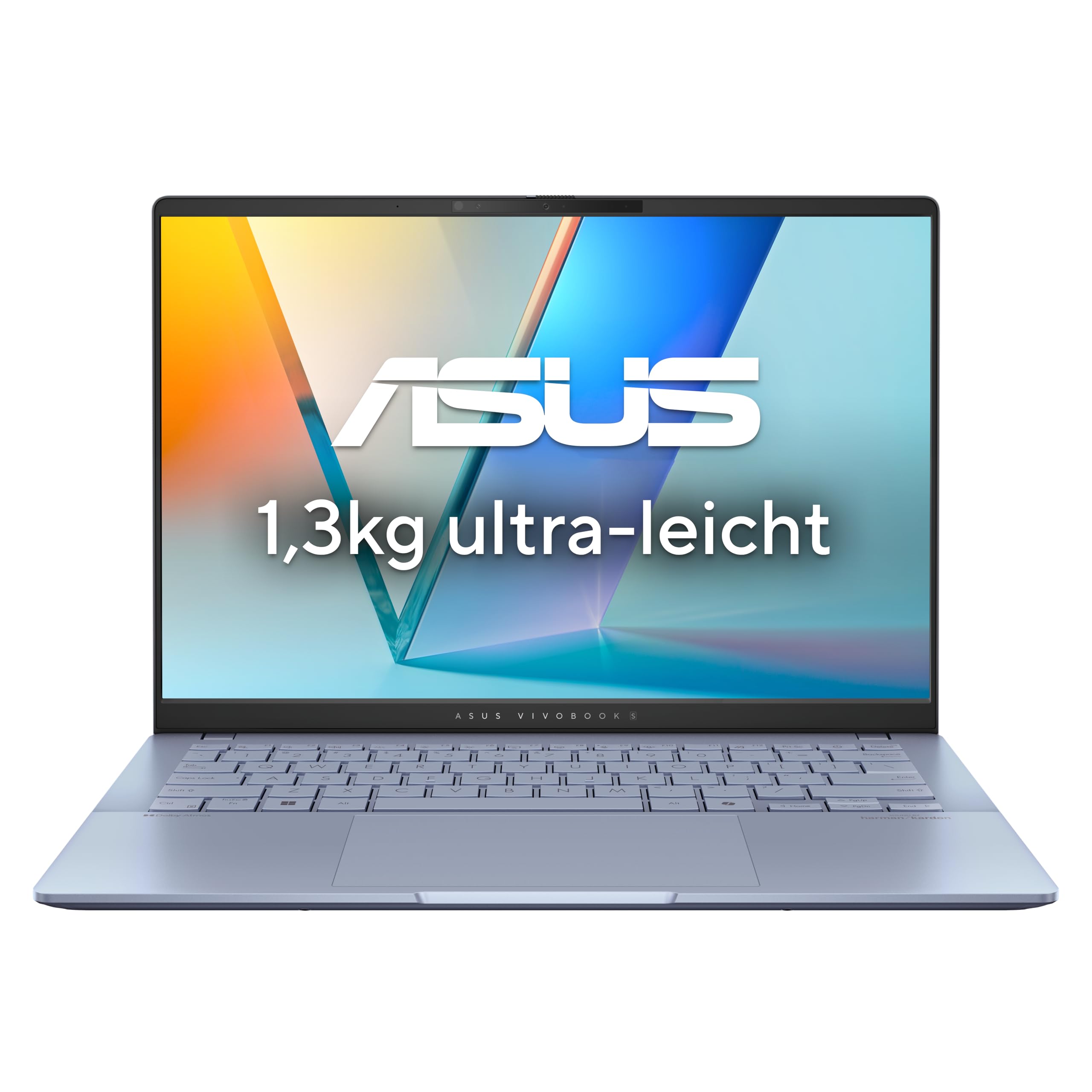 ASUS Vivobook S 14 OLED S5406SA Laptop | Copilot+ PC | 14" WUXGA 16:10 OLED Display | Intel Core Ultra 7 256V | 16GB RAM | 1TB SSD | Intel Arc | Win11 Home | QWERTZ | Mist Blue