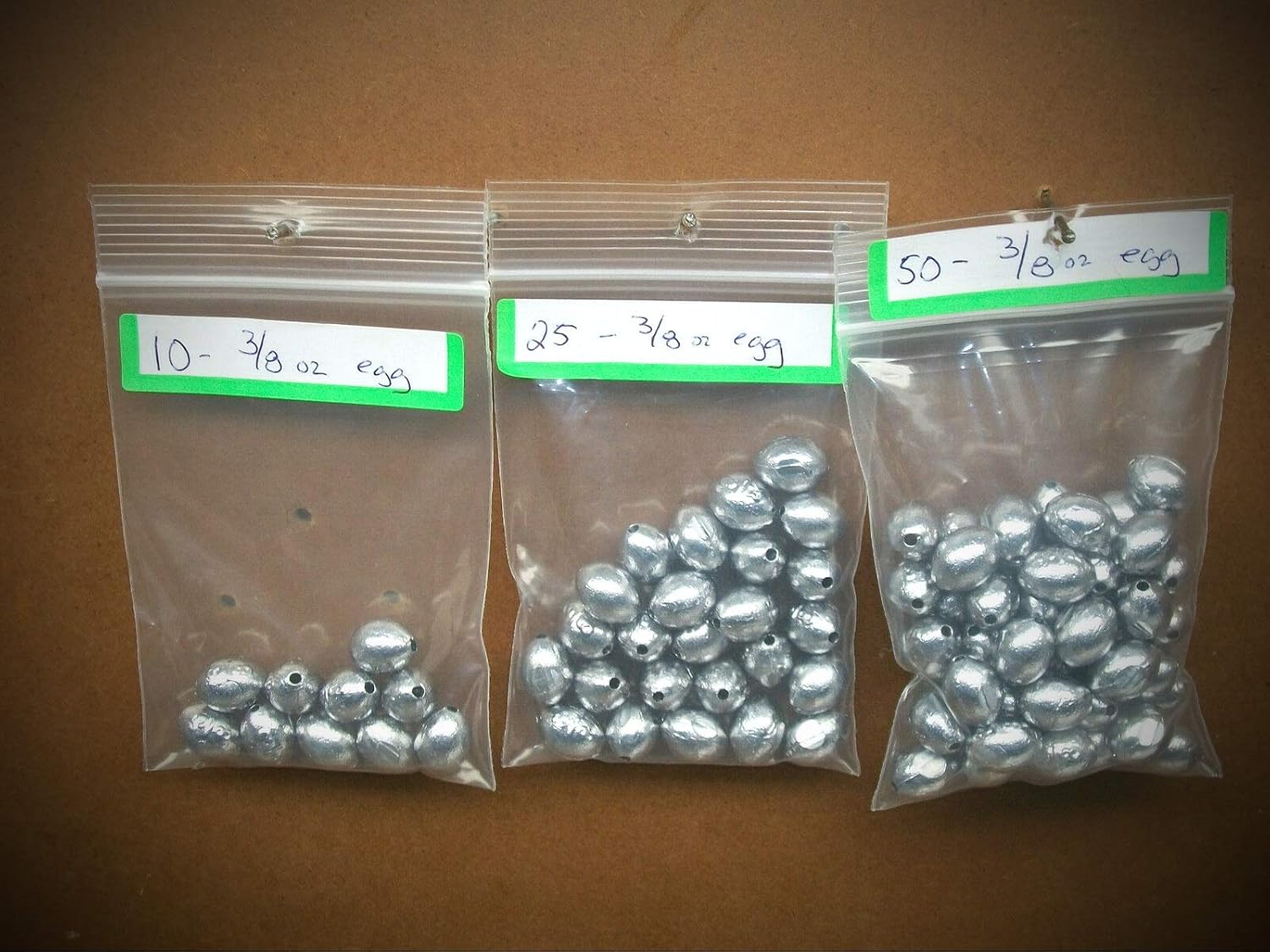 3/8 Oz Egg Sinkers Quantity of 12 Fishing Weights Set