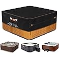 Enzeno Outdoor SPA Hot Tub Cover Waterproof Square 96 x 96 inch fit 94 x 94 or 93 x 93 or 92 x 92 420D Heavy Duty Cub Hot Tub Lid Protectors Protective Cover Cap