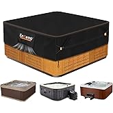 Enzeno Outdoor SPA Hot Tub Cover Waterproof Square 86 x 86 inch fit 84 x 84 or 83 x 83 or 82 x 82 or 7 ft x 7 ft 420D Heavy Duty Cub Hot Tub Lid Protectors Protective Cover Cap