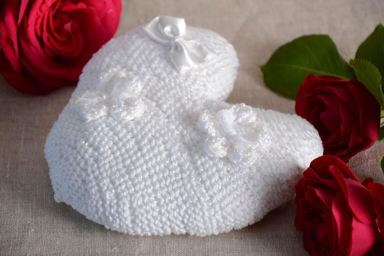 Amazon Com Small Handmade White Crochet Wedding Ring Bearer