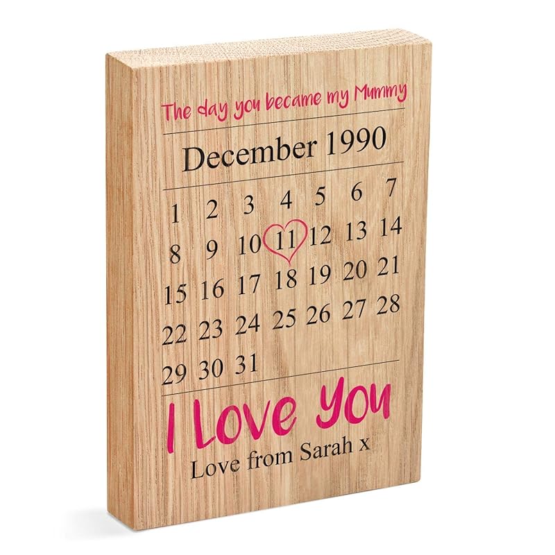 The Day You Became My Mummy Gifts PERSONALISED Solid Oak Wood Gifts For New Mummy, New Nanny The Day You Became My Mummy Gifts PERSONALISED Solid Oak Wood Gifts For New Mummy, New Nanny
