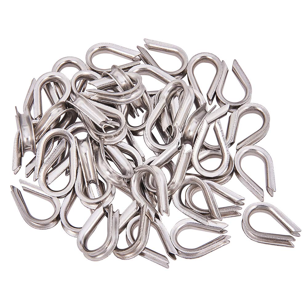 INCREWAY Stainless Steel 304 M3 Wire Rope Thimble, 50pcs, 1/8" - 3/32" Diameter, Industrial Equipment, Steel Rope