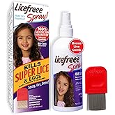 Licefreee Spray Family Size Lice Treatment for Kids & Adults, Easy Use Lice Spray Kills Head Lice, Eggs, Super Lice on Contact, Includes Metal Lice Comb, Multiple Treatments, 12 oz