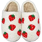 Slippers for Womens Mens Cut Retro Plush Soft Memory Foam House Shoes