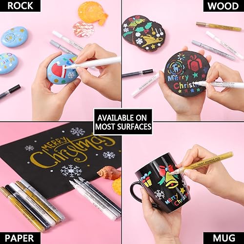 PANDAFLY Acrylic Paint Pens for Rock Painting, Stone, Ceramic
