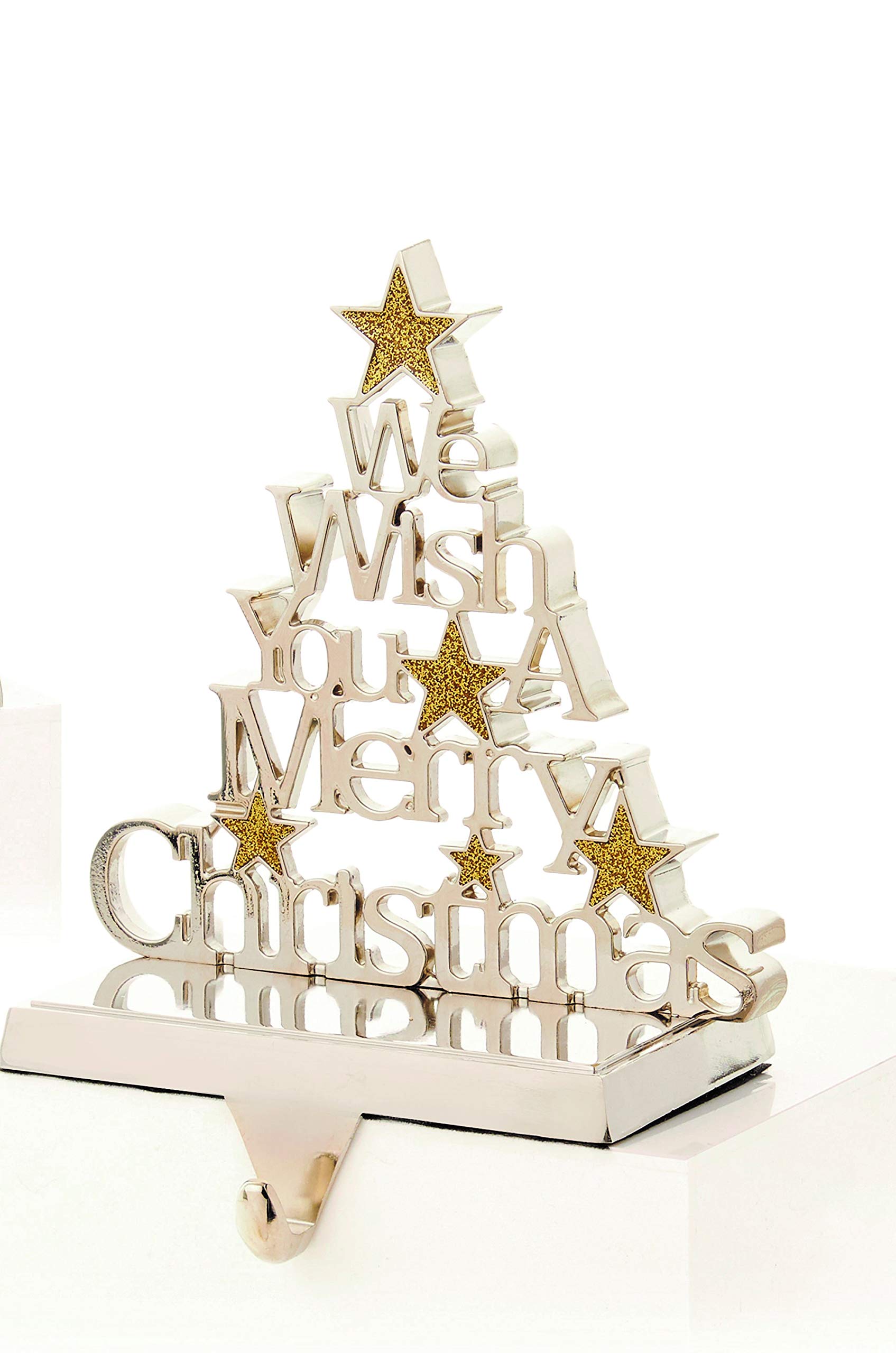 Metal Stocking Hangers Trees Snowflakes and let it Snow By Premier Decorations (22 cm Gold Silver Tree)
