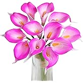 Letjolt Artificial Calla Lily Purple Pink Flowers 12Pcs for Wedding Bouquet Home Decoration Faux Calla Lilies Flower, Purple Pink