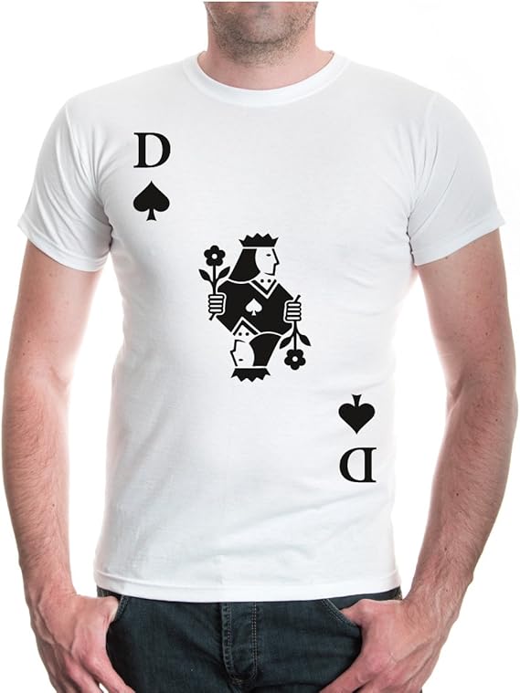 Buxsbaum Herren Unisex Kurzarm T Shirt Bedruckt Dame Karte Pik Spielkarte Kostum Kartenspiel Amazon De Bekleidung