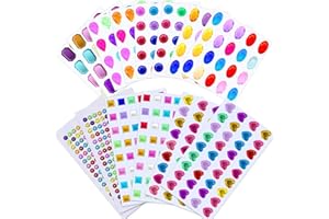 Selizo Craft Gems Self Adhesive Rhinestones Stickers Jewel Stickers Craft Jewels Stick On Gems Bling Crystal Diamond Stickers for Crafts, Assorted Shapes, Sizes and Colors (658Pcs, 14 Sheets)