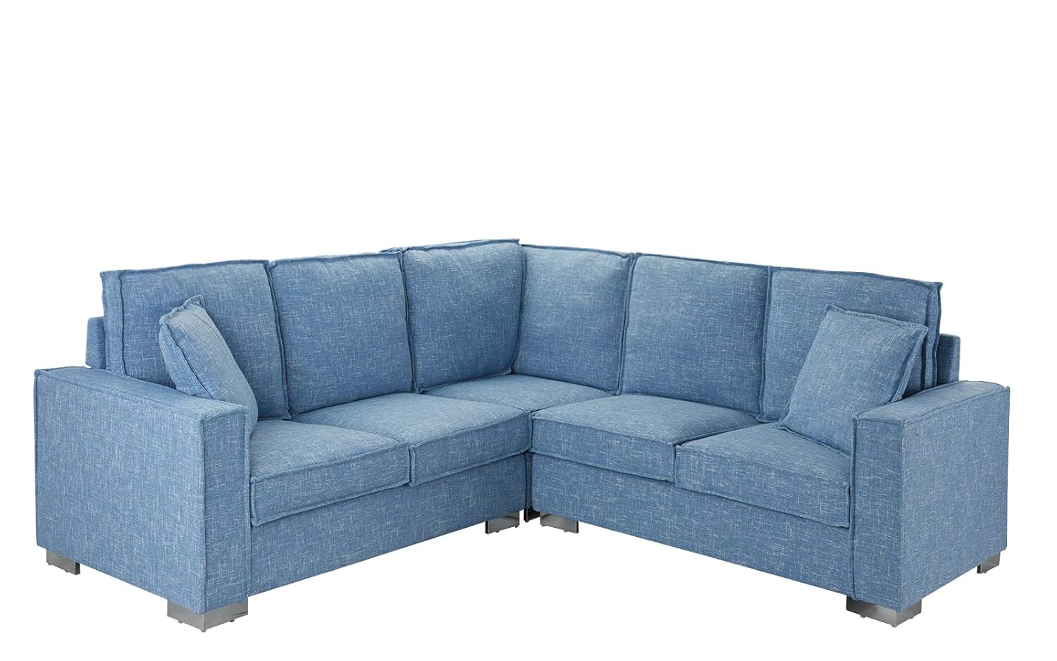 Modern Living Room Linen Fabric Sectional Sofa L Shape Couch