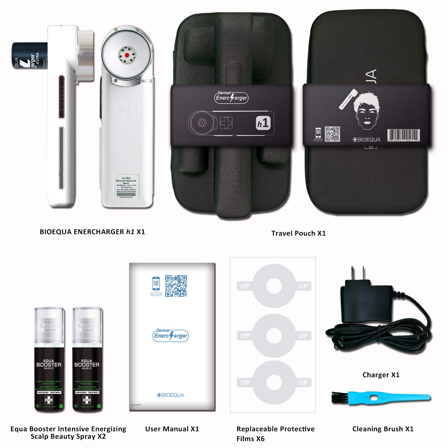 Hair Regrowth Hair loss Treatment - BIOEQUA Enercharger (H1) Cold Ion Charging Scalp Revitalization Technology for Boosting Follicles Vitality and Regaining Hair Density for Men and Women : Beauty