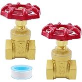 Antrader 3/4" Gate Valve Brass,Manual Rotary Sluice Valve with Wheel Handle | Heavy Duty Water Shut Off Gate for Water,Oil,Gas,2Pcs