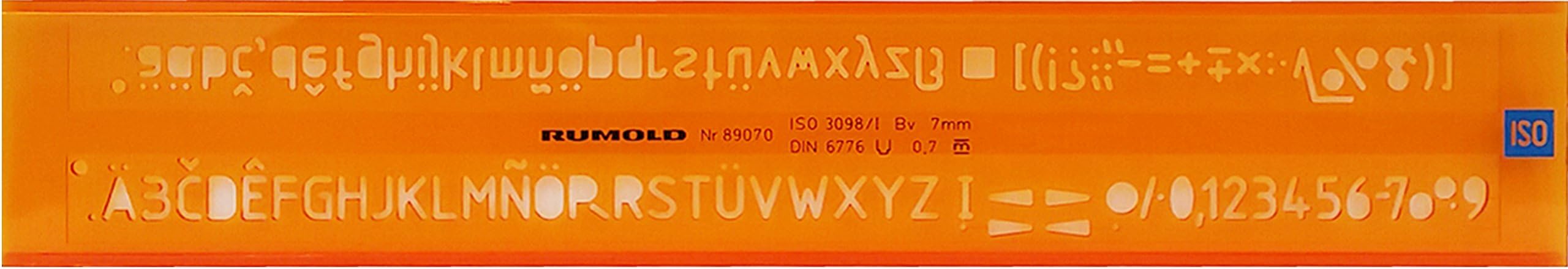 Rumold 89070 Lettering Stencil Orange/Clear
