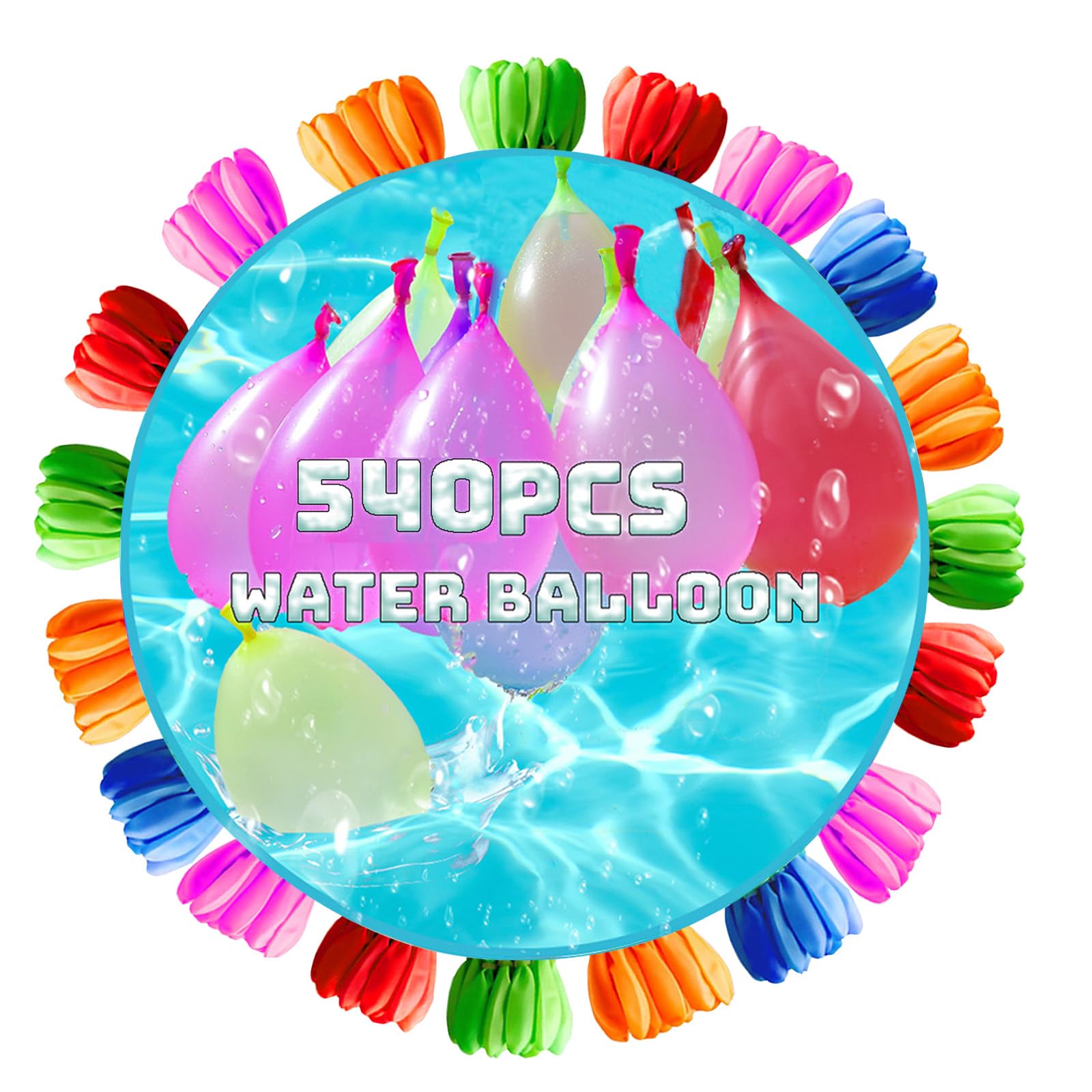 YAAVAAW 540Pcs Water Balloons for Kids Easy Fill,Water Balloon Self Sealing Colorful Splash Water Bombs Balls Fight Water Toys for Kid Adults Outdoor Family Gatherings Garden Pool Beach Party