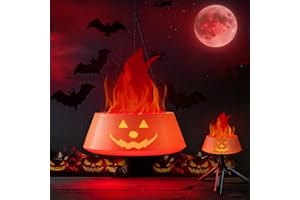 Halloween Decorations Indoor Outdoor, Collasis Halloween Decor Pumpkin Lights Hanging 3D Fake Fire Effect Lamp, Vintage Table Decor Lighting Lanterns Battery Operated Rechargeable for Party Home Yard