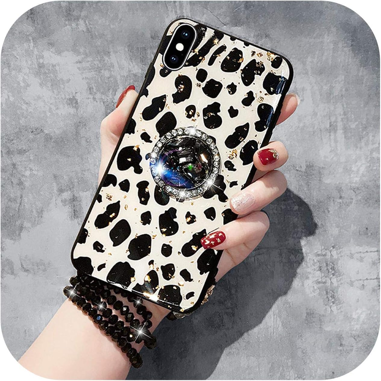 Leopard Print Luxury Phone Case Full Drill Bracket for iPhone 11 Pro X XS MAX XR 6 7 8 Plus Epoxy for Samsung S9 S10 Note9 Cover-A3-For iPhone 6(S)