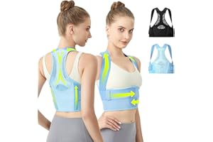 aoFIT Posture Corrector for Women - Lightweight and Breathable Back Brace for Pain Relief, Rounded Shoulders and Hunchback, Compact & Portable with Fashionable Design, Invisible Under Clothes Blue-L