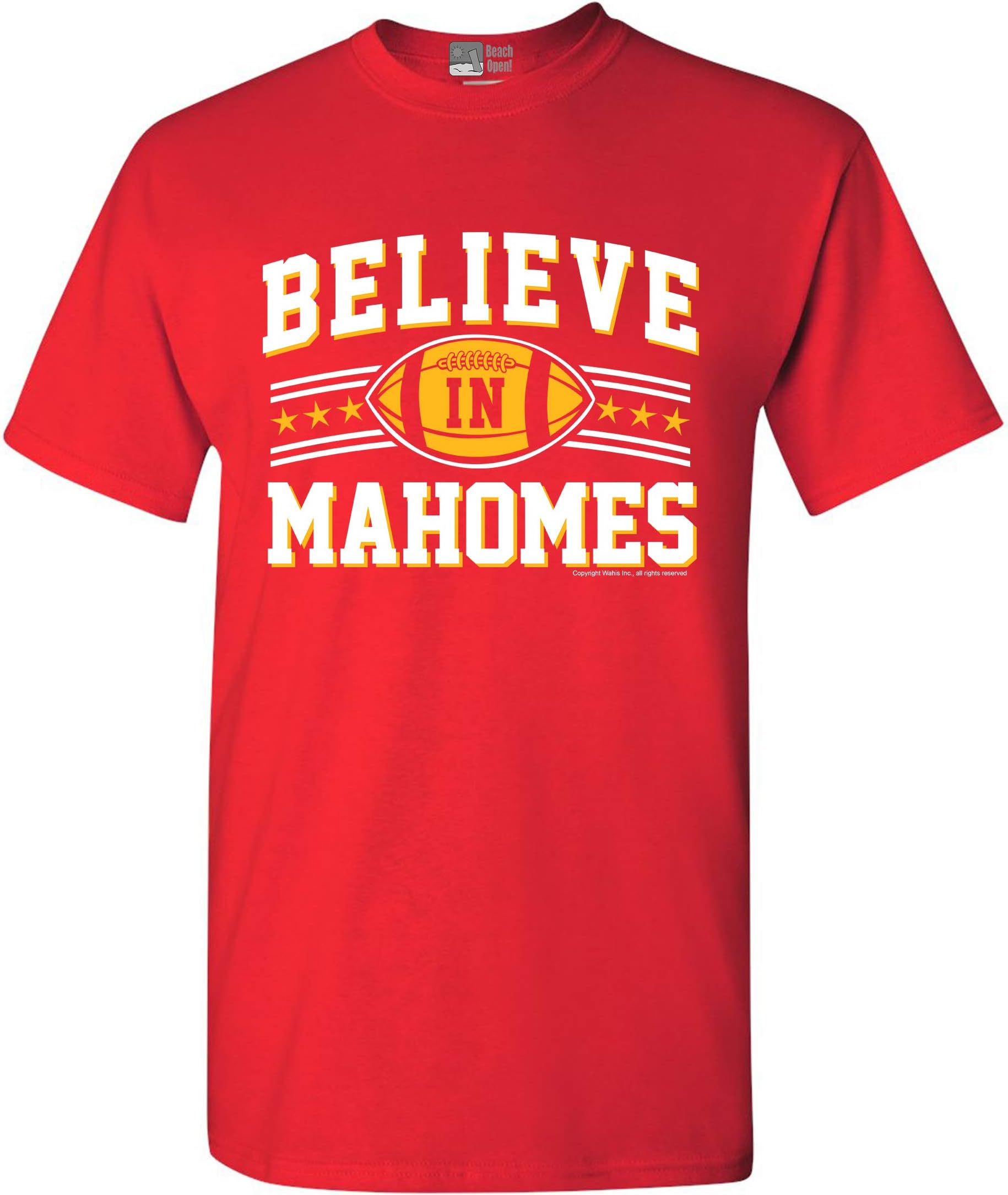Believe in Mahomes Football Fan Wear DT Adult T-Shirt Tee