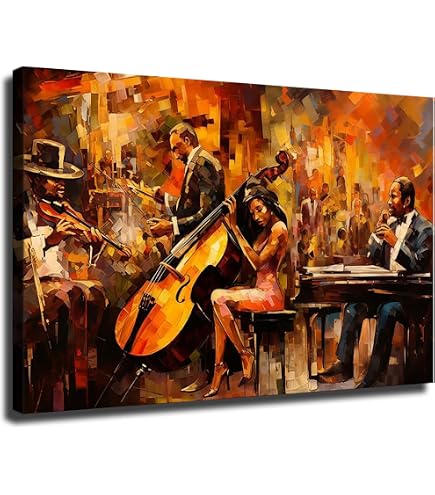 Amazon.com: African American Jazz Band Wall Art, Modern Jazz Music