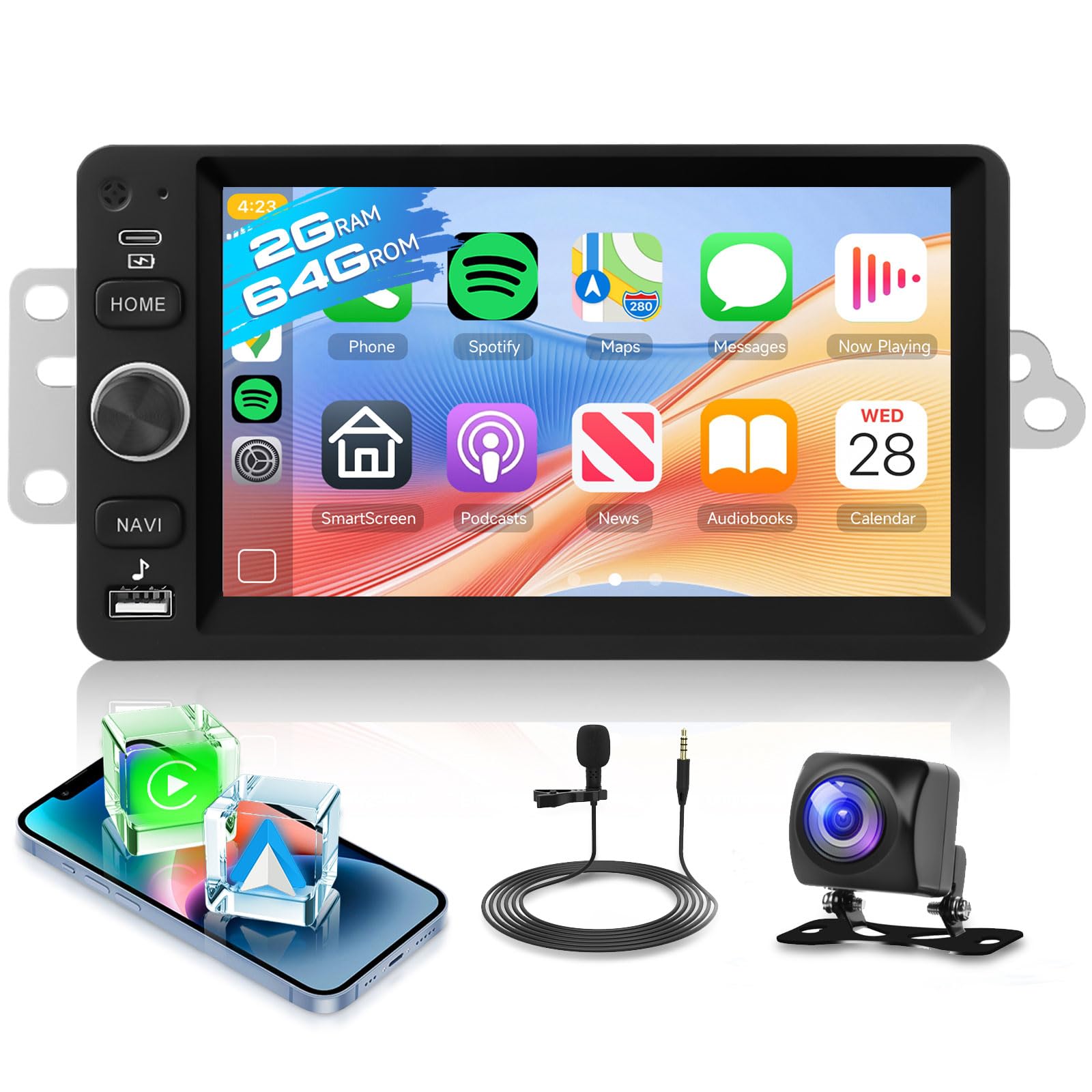 Photo 1 of 2G+64G Radio for Chevy Chevrolet Silverado Tahoe Suburban SSR 2003-2006 Impala, GMC Canyo Envoy Savana Sierra Yukon, for Hummer H2 H3, for Saturn Pontiac Buick, CarPlay Android Auto, GPS Bluetooth