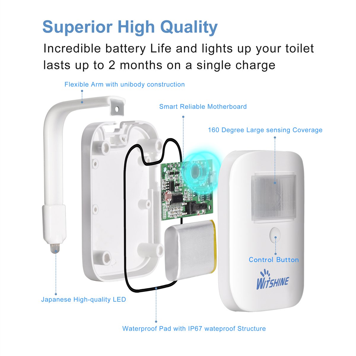 Toilet Light, Rechargeable 16Color Toilet Bowl Light with IP67