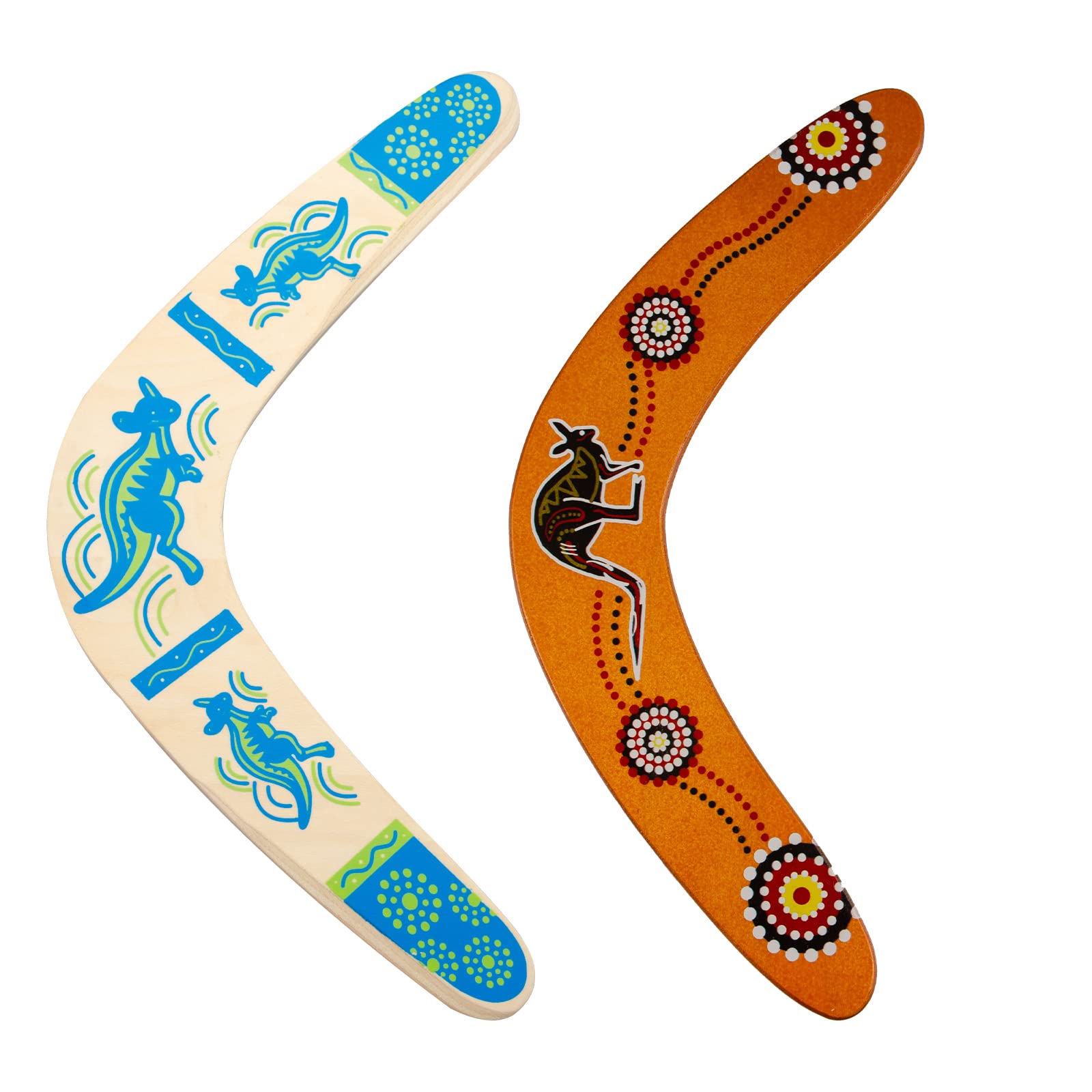 Photo 1 of Inborntrait Boomerang for Kids 2 Pack, Australia Style Wooden Handmade Boomerangs, V-Shaped Returning Boomerangs for Ages Above 10 Years Old Kids and Adult (Blue and Light Brown)