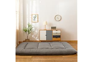 YOSHOOT Extra Thick Futon Floor Mattress for Adults, Japanese Thicken Futon Mattress Foldable Floor Bed Camping Mattress, with Canvas Storage Bag