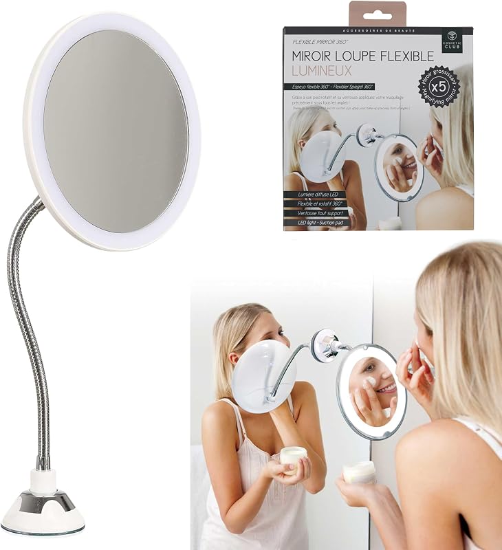Espejo LED Flexible con Ventosa de Aumento Blanco