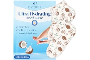 Hydrating Foot Mask for Dry & Cracked Feet - NOT Peeling - 1 Pack Hydrating Socks for Soft Heels - Intense Moisturizing and Repairing Dry Rough Skin - Foot Spa - Happy Feet Mask by Plantifique