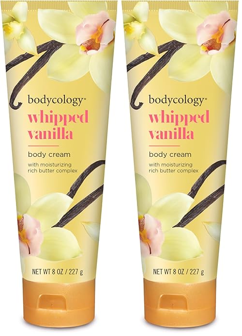 Bodycology Shea Butter Body Cream, Whipped Vanilla, 8 oz (Pack of 2)