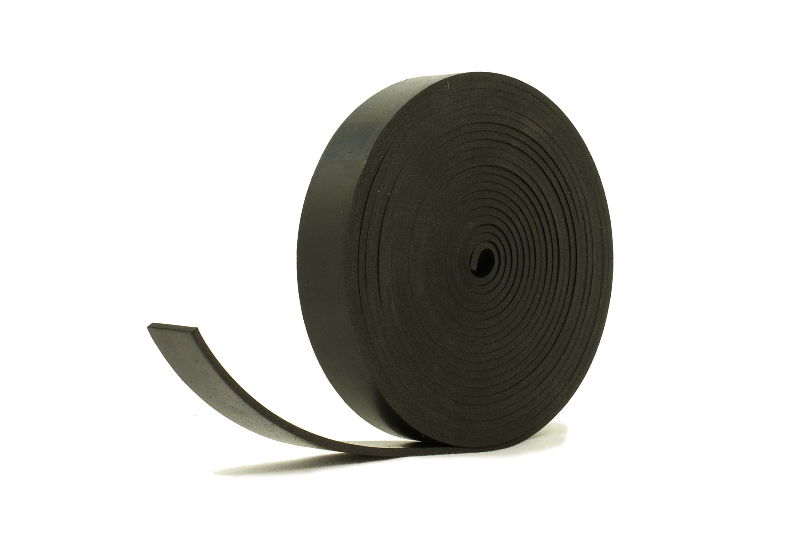 RS® Solid Rubber Strip 25mm Wide x 4mm Thick x 5m Long - SBR Rubber for Sealing, Cushioning, Weather Strip, Anti-Vibration, Anti-Slip, Gaskets & DIY