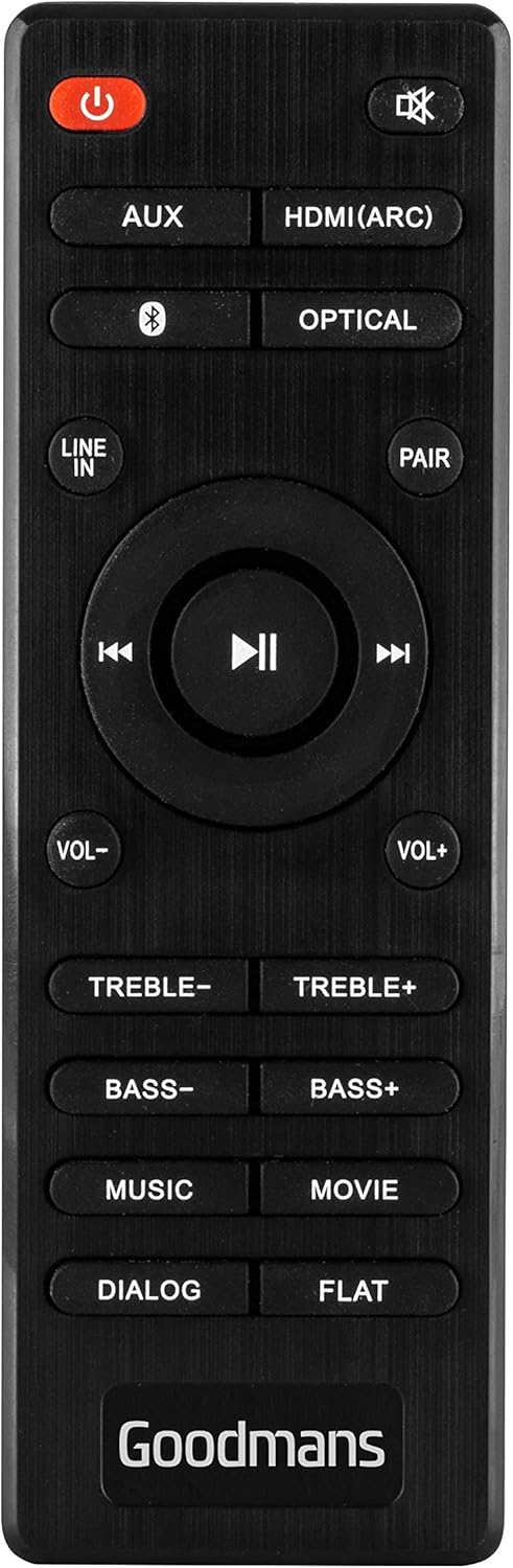 goodmans 55w 2.1 bluetooth soundbar and subwoofer