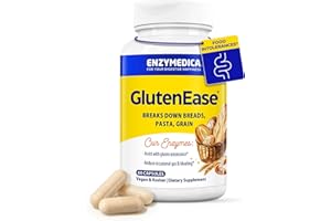 Enzymedica GlutenEase, Advanced Digestive Enzymes for Women and Men, Fast-Acting Formula for Bloating Relief & Digestive Health, Helps Break Down Gluten & Casein, 60 Capsules FFP