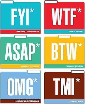 Amazon Com Knock Knock Honest Acronyms File Folders Set Funny