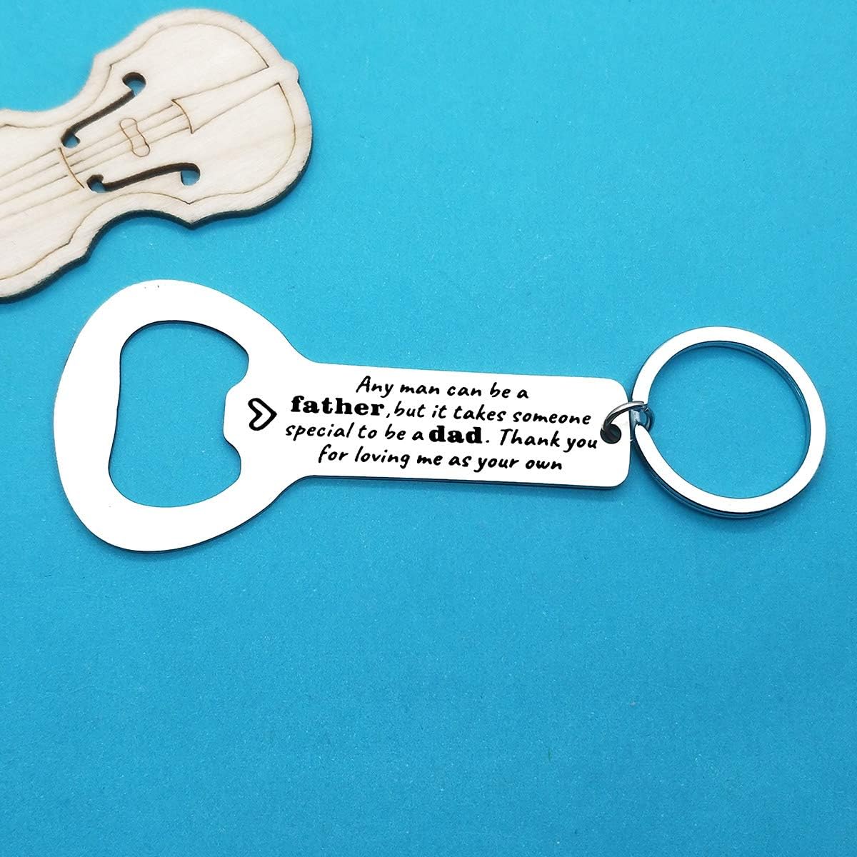 Step Dad Gifts Keyring Thank You for Loving Me as Your Own Bottle Opener Keyring Christmas Birthday Gifts for Stepdad Fathers Day Gift Step Dad Gift from Daughter Son - Image 5