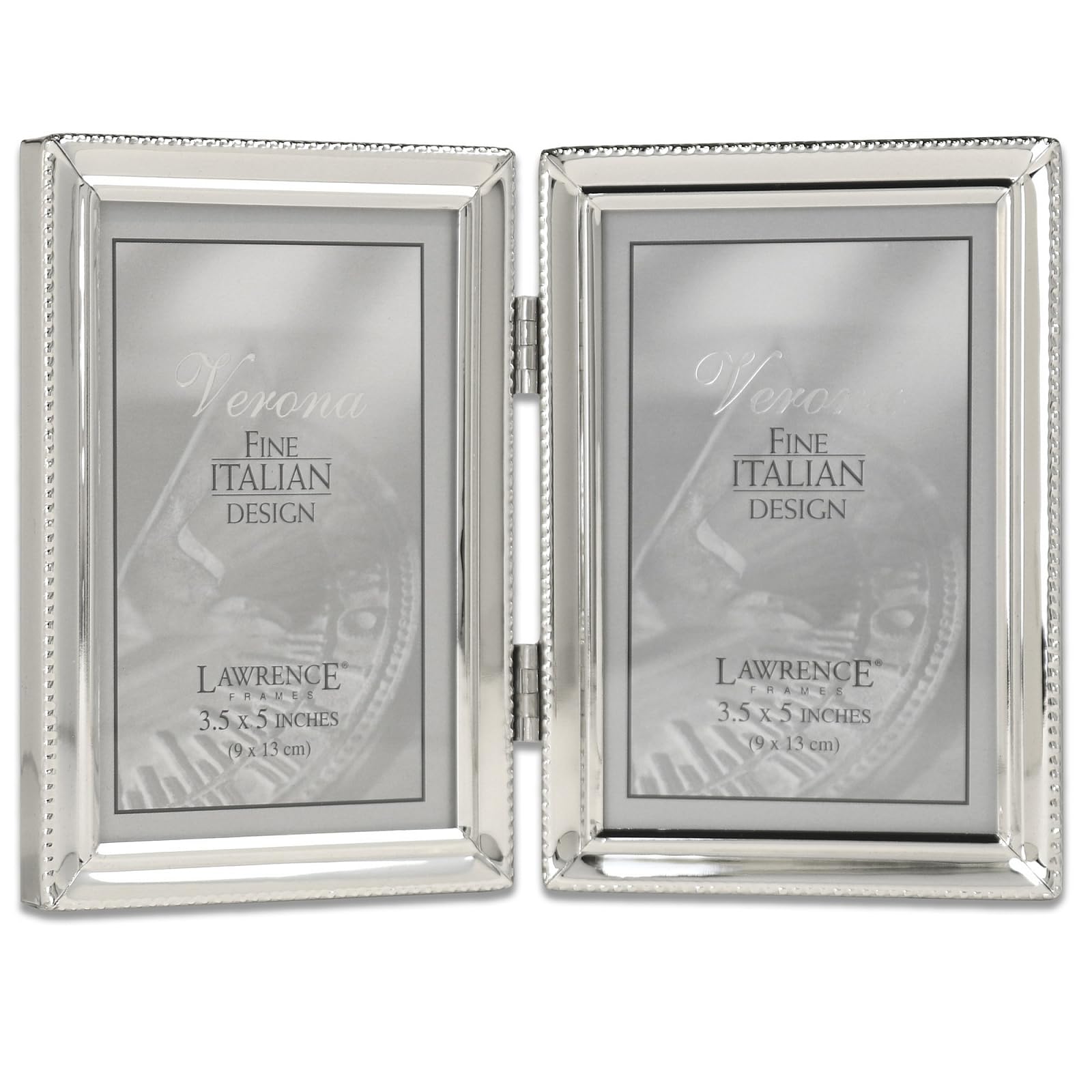 Lawrence Frames 11635D Metals Frame, 3.5x5 Double, Silver