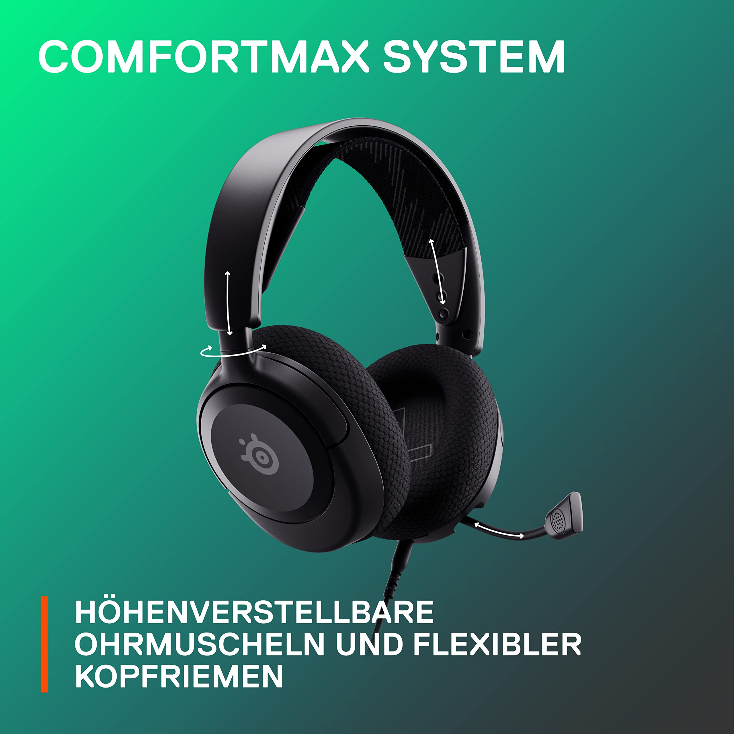 SteelSeries Arctis Nova 1 - Multi-System Gaming-Headset – Hi-Fi-Treiber – 360° Surround-Sound – AirWeave Memory Foam-Ohrpolster – Mikrofon mit Geräuschunterdrückung – PC, PS5, Xbox -Schwarz 9