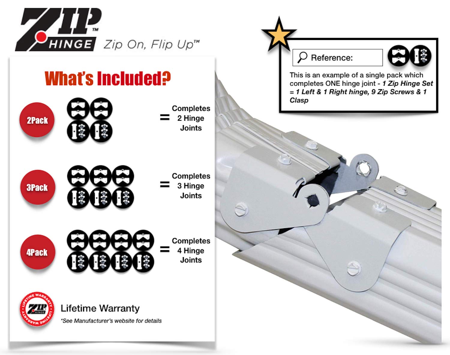 Zip Hinge 2, 3, 4 Multi Pack Sets Downspout Extension Gutter Hinge